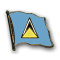 Flaggen-Pin vergoldet St. Lucia