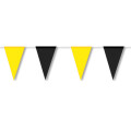 Wimpelkette wetterfest 4 m : schwarz/gelb, schwere Qualität