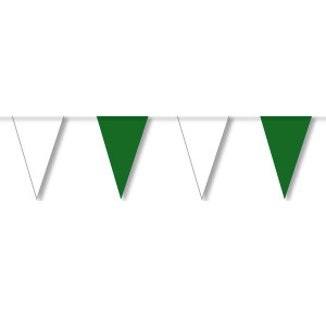 Wimpelkette wetterfest 4 m : grün/weiß, schwere Qualität