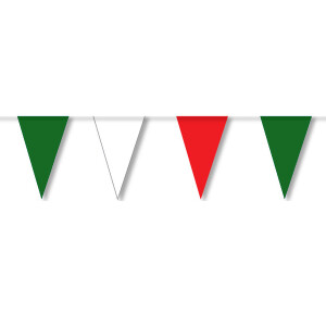 Wimpelkette wetterfest 4 m : grün/weiß/rot, schwere Qualität