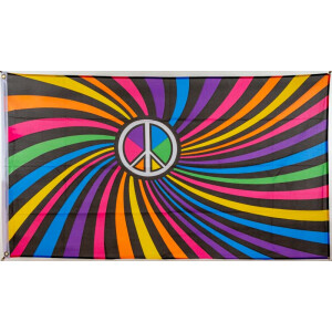 Flagge 90 x 150 : Peace bunt (Psychedelisch)