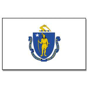 Tischflagge 15x25 : Massachusetts