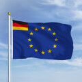 Premiumfahne Europa mit Deutschland im Eck 30x20 cm Hohlsaum