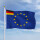 Premiumfahne Europa mit Deutschland im Eck 75x50 cm Ösen