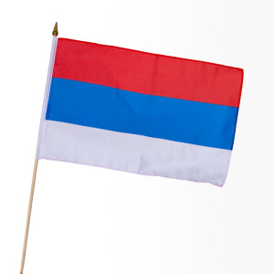 Stock-Flagge 30 x 45 : Serbien ohne Wappen