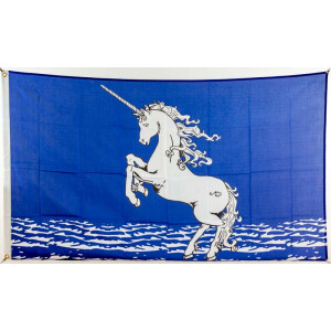 Flagge 90 x 150 : Einhorn blau