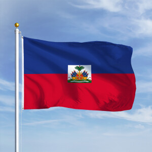 Premiumfahne Haiti mit Wappen