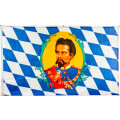 Flagge 90 x 150 : Bayern mit König Ludwig -...