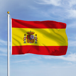 Premiumfahne Spanien mit Wappen