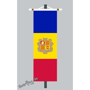 Banner Fahne Andorra mit Wappen