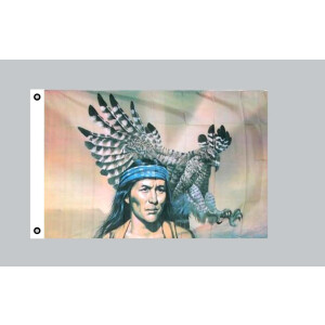Flagge 90 x 150 : Indianer & Adler