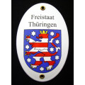 Emaille-Grenzschild "Freistaat Thüringen"...