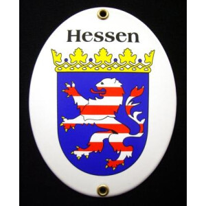 Emaille-Grenzschild Hessen 11,5 x 15 cm