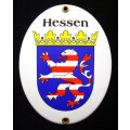 Emaille-Grenzschild "Hessen" 11,5 x 15 cm
