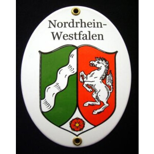 Emaille-Grenzschild Nordrhein-Westfalen  NRW 11,5 x 15 cm