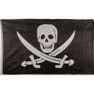 Fahne Flagge Pirat gold Säbel Tuch 90x150 cm Hissfahne Hißfahne mit Ösen Fahnen 