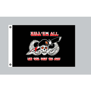 Flagge 90 x 150 : Kill em all let God sort em out