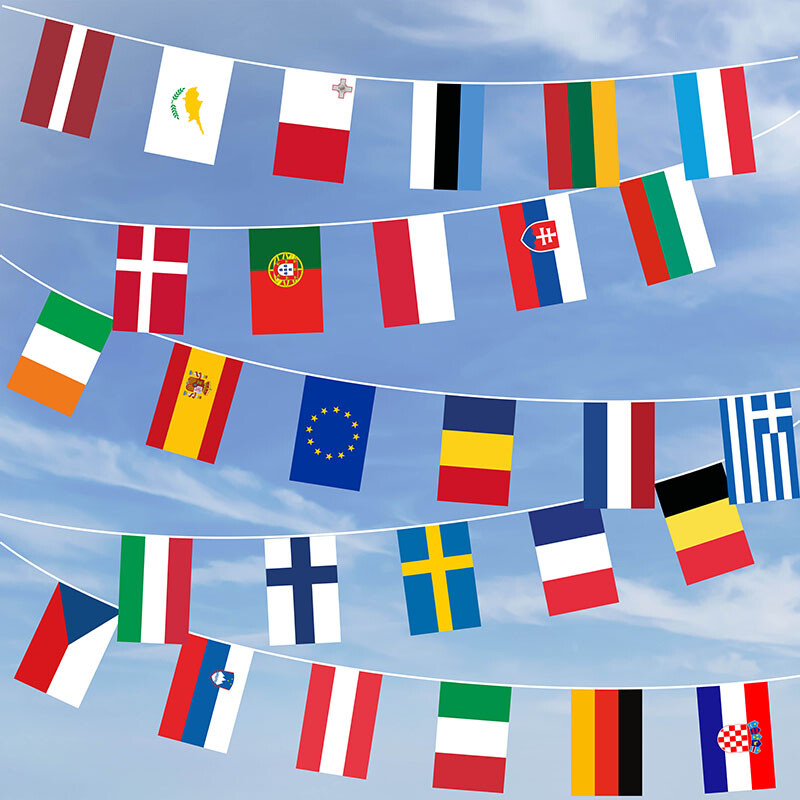Wimpelkette WM EM Länderfahnen Girlande Fahnenkette Fanartikel