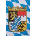 Motorrad-/Bootsflagge 25x40cm: Bayern mit Wappen