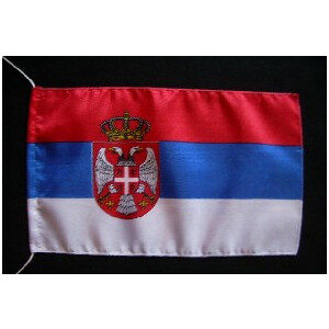 Tischflagge 15x25 : Serbien mit Wappen