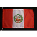 Tischflagge 15x25 Peru mit Wappen
