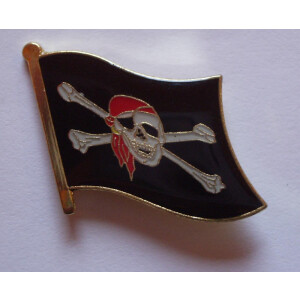 Flaggen-Pin vergoldet : Pirat mit Kopftuch