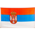 Flagge 90 x 150 : Serbien mit Wappen
