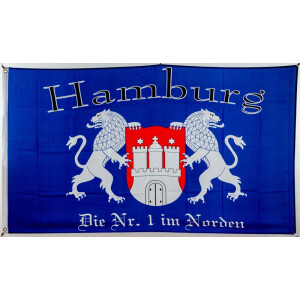 Flagge 90 x 150 : Hamburg die Nummer 1 im Norden