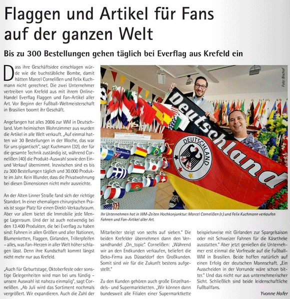 Flaggen und Artikel für Fans auf der ganzen Welt (IHK-Magazin)